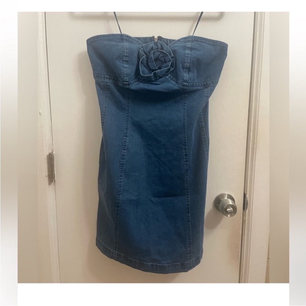 Anthropologie Mini Denim Rosette Dress
NWT!!